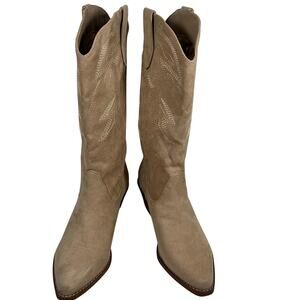 Madden Redford Women Western Boots Block Heel Faux Suede Jersey Lining Size 7.5